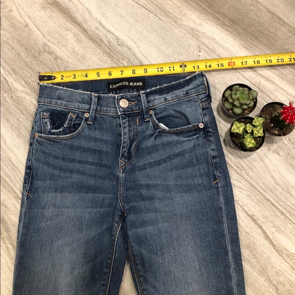 Express Mid Rise Ankle Jean Legging split hem 0R - Picture 2 of 8
